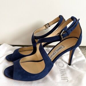 Jimmy Choo Emily 85 Sandals – Blue Suede